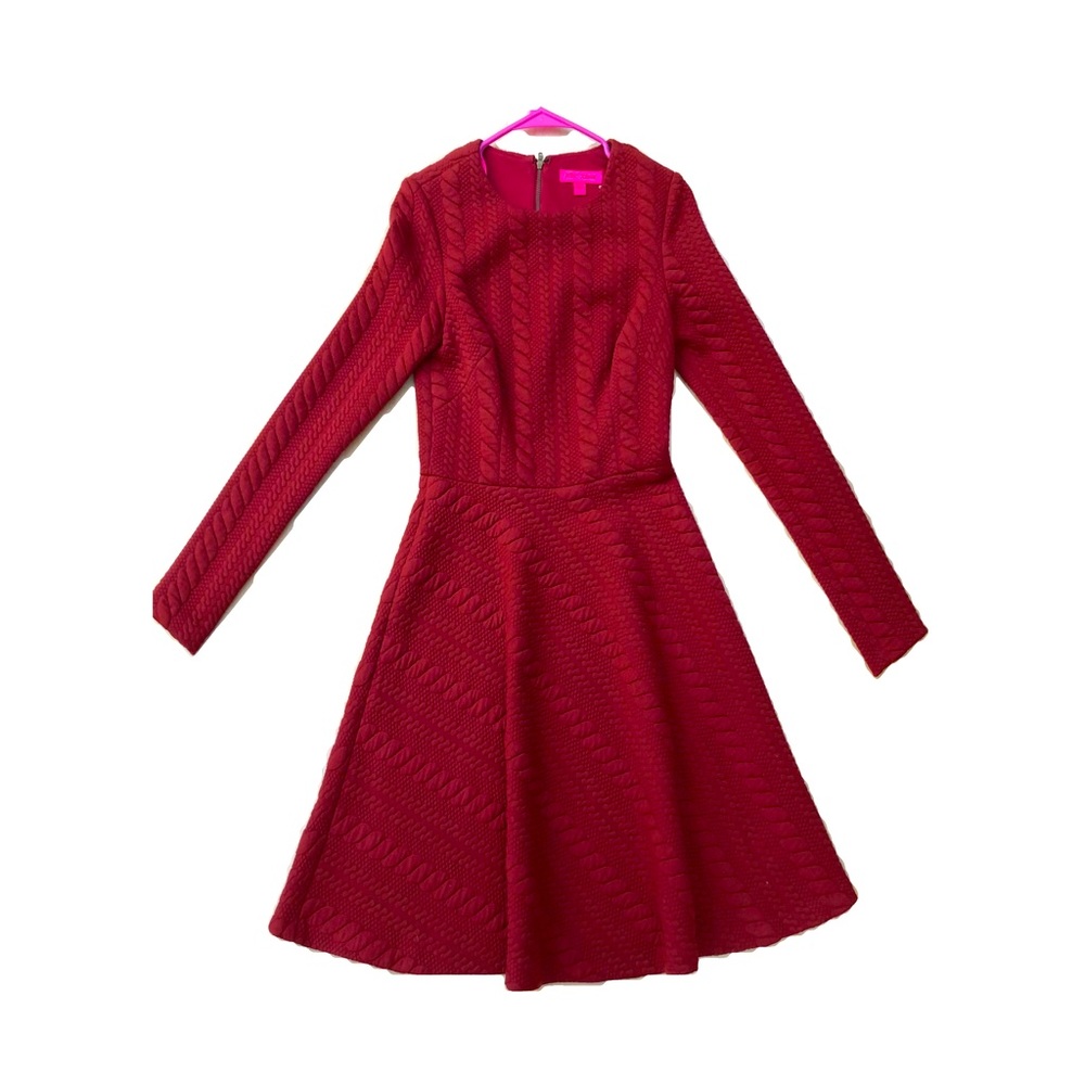 Cute burgundy fit and flare sweater dress from Betsy Johnson size 4.